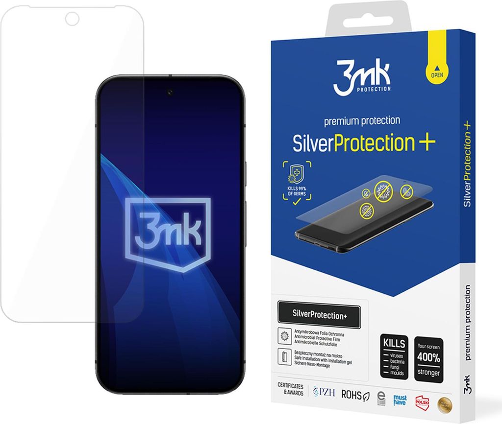 3mk Display Antimikrobielle Schutzfolie SilverProtection+ für Google Pixel 9A 0,21mm Self-Heal