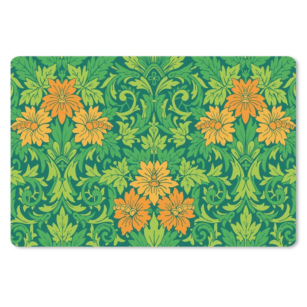 MuchoWow Mauspad Mousepad Blätter - Blumen - Boho - Muster 27x18 cm - Mousepads - Maus Mat - Pad - Mausunterlage - Büroartikel - Desk Matten