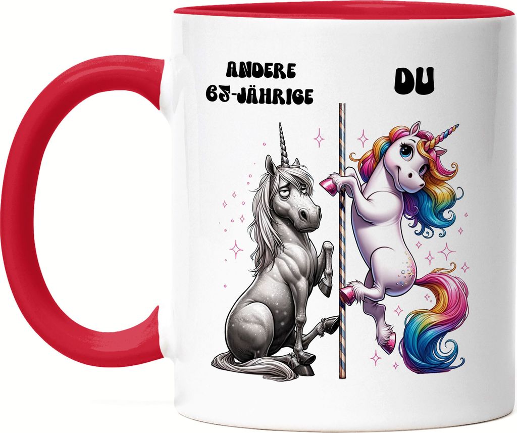 Andere 65-Jährige Du Einhorn Tasse Rot Geburtstag Lustig 65 Jahre alt