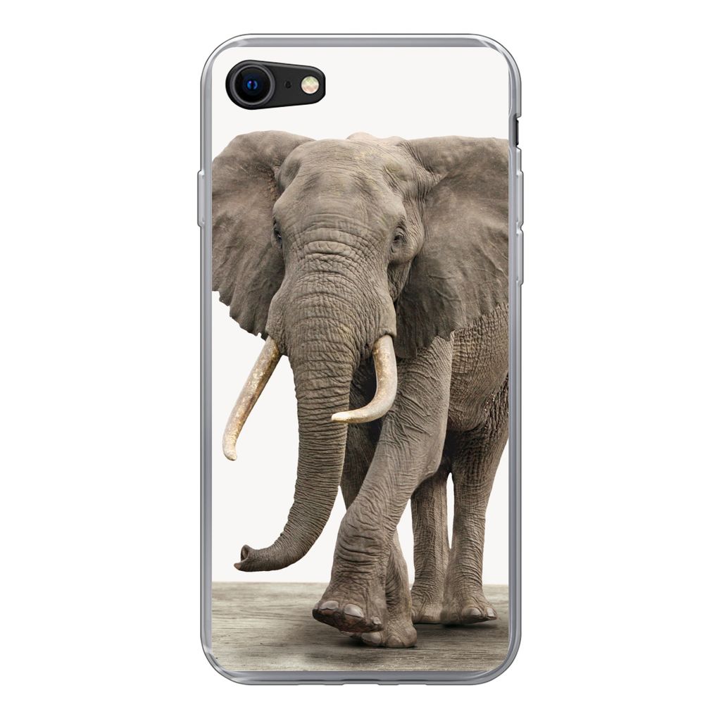 MuchoWow Handyhülle Schutzhülle Hülle für iPhone 8 Elefant - Kinder - Tiere - Mädchen Silikon Softcase Handy Hülle - Schutzhaube