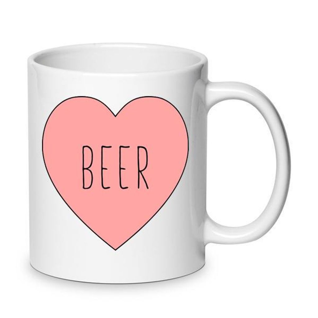 Valentinstag Porzellan Tasse „I Love Beer“ No.50 – 330 ml