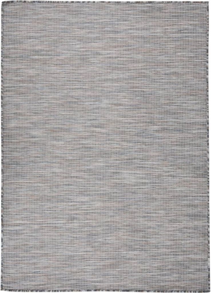 The Living Store Outdoor-Teppich Flachgewebe 200x280 cm Braun und Blau