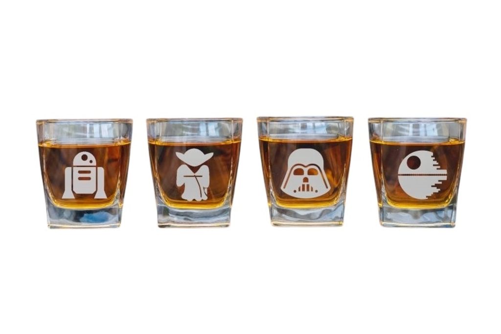 May the 4th – 4er-Set gravierte Whiskygläser inspiriert von Produktbild 