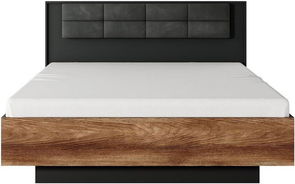 Doppelbett mit Stauraum 160x200 CALERA - Kastanie/Anthrazit