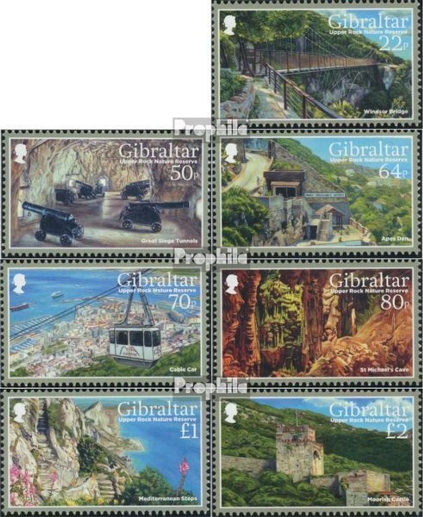 Briefmarken Gibraltar 2017 Mi 1819-1825 (kompl.Ausg.) postfrisch Naturschutzgebiet Upper Rock