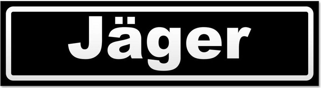 Kiwistar Jäger invertiert Magnetschild Schild magnetisch - 20cm Schwarz - Magnetfolie für Auto PKW Kfz