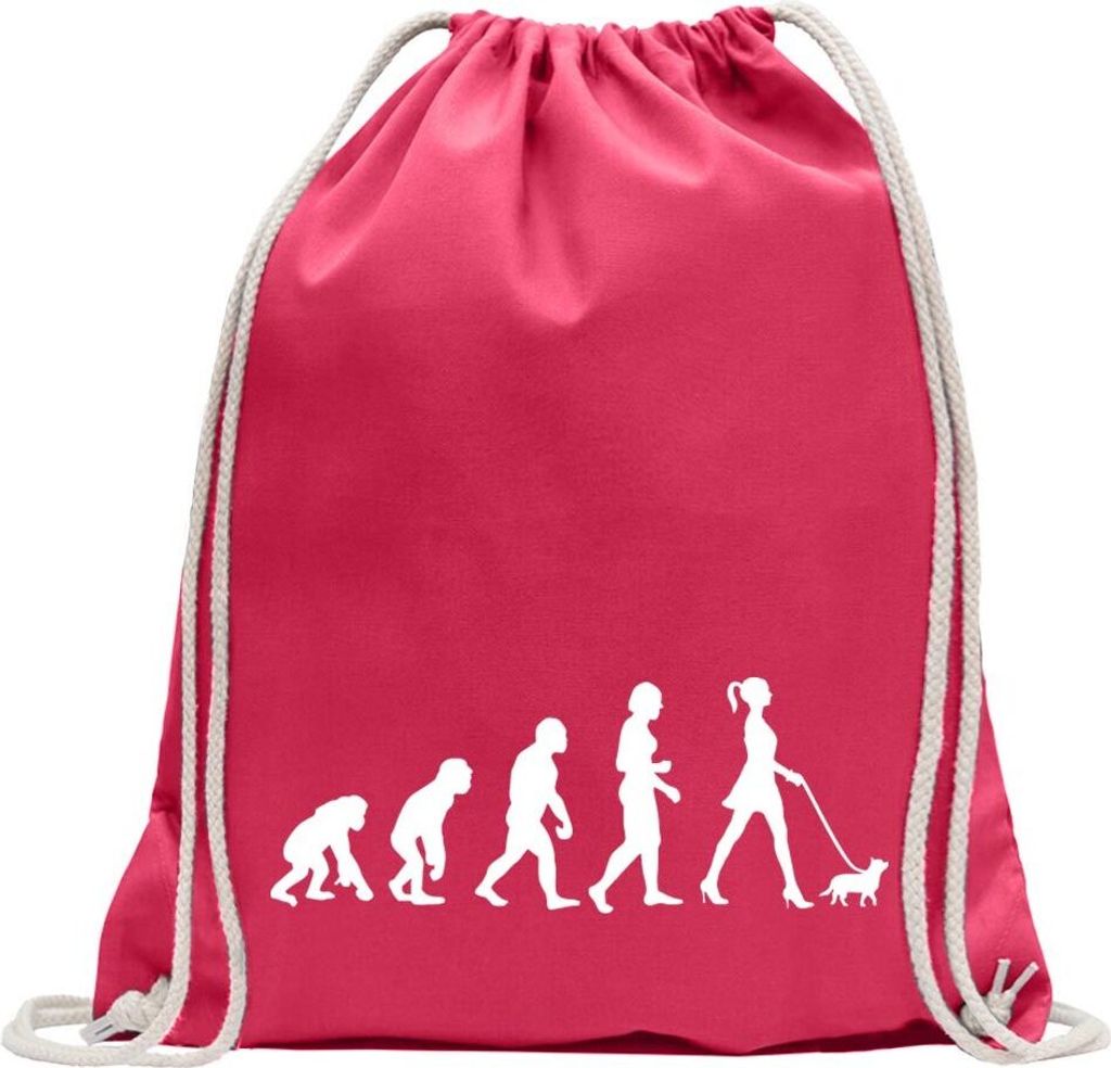 Kiwistar - Turnbeutel - pink - Evolution It-Girl Trend & Style - Fun Rucksack Sport Beutel Gymsack Baumwolle mit Ziehgurt