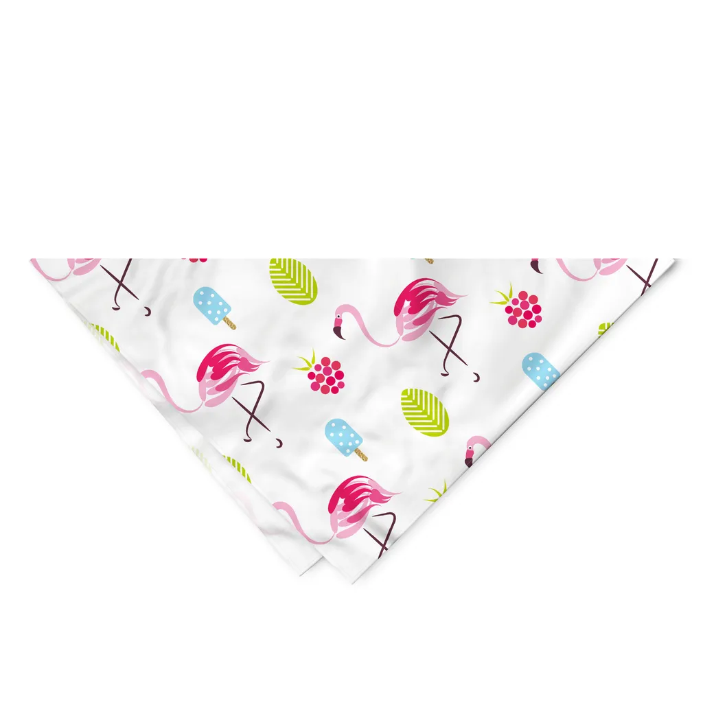 ABAKUHAUS Bandana per animali domestici Flamingo, Summer Ice Cream Berry, 40x40 cm, multicolore