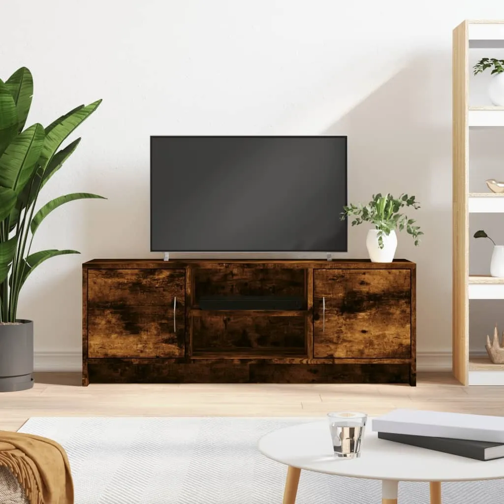 The Living Store Mobile TV in rovere fumé 102x30x37,5 cm Materiale in legno