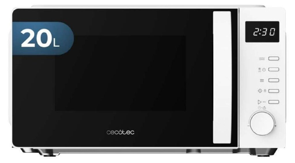 Cecotec Mikrowelle Proclean 5005 White. 20 Liter Fassungsvermögen, 700W Leistung, 3DWave-Technologie, Abtau-Funktion
