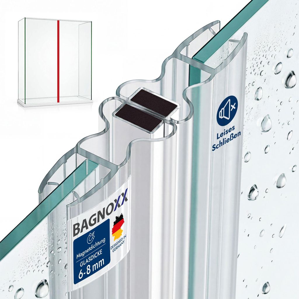 Bagnoxx 2x 2m Duschdichtung, Magnet Dichtung für Produktbild 