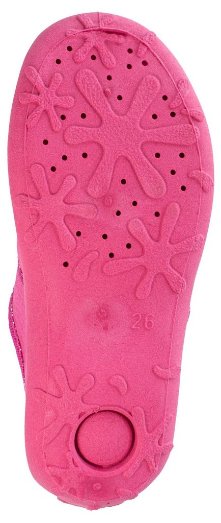 Fischer Kinder Hausschuh für Mädchen Klett gepolstert rutschfest, Größe:27 EU, Farbe:Pink