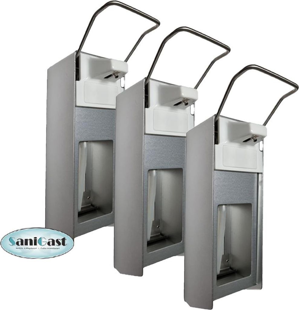 3 Desinfektionsspender Alu 500 ml Euronorm - kurzer Hebel - Produktbild 