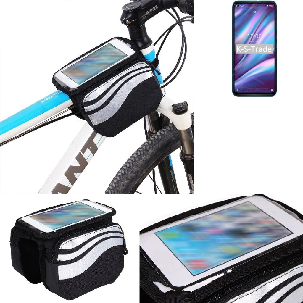 K-S-Trade Rahmentasche Fahrrad-Halterung kompatibel mit Wiko View 5 Plus Rahmenhalterung Fahrrad Handyhalterung Fahrradtasche Handy Smartphone