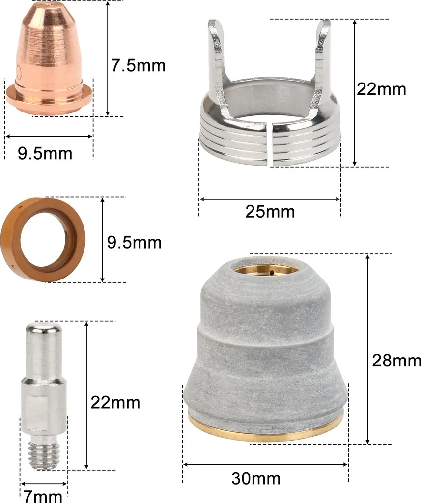 Consommables pour torche plasma IPT-60 avec buses et boîte de stockage