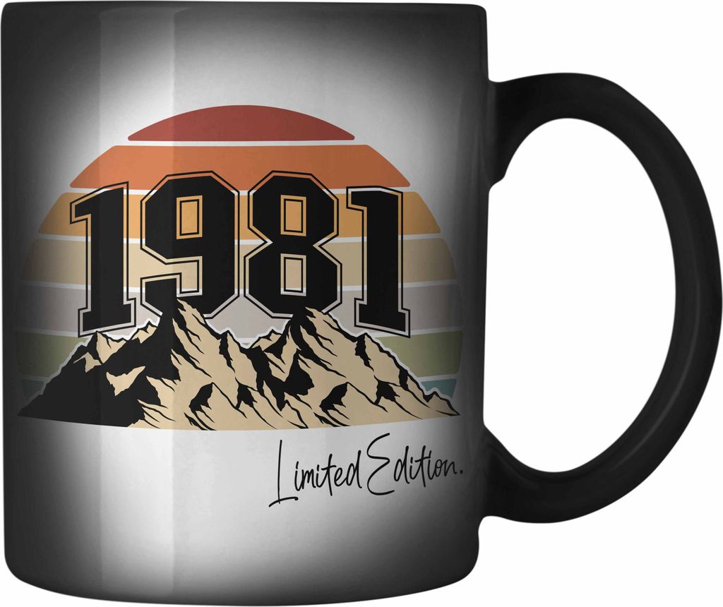 Trendation - 40. Geburtstag Farbwechsel Zauber-Tasse Frau Männer Geschenk 40er Geschenkidee 40 Mutter Vater Mann Frauen Lustig Geschenke (Schwarz)