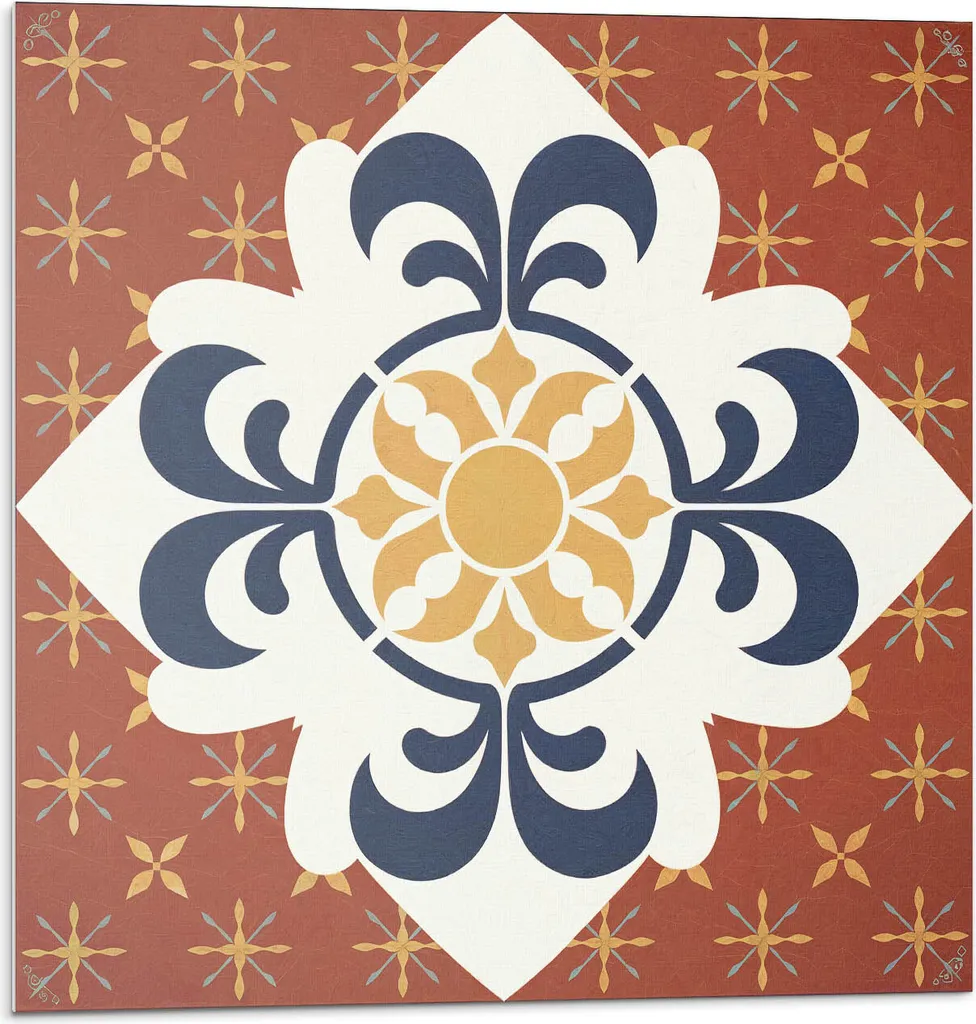 Motivo floreale - Piastrelle autoadesive - Rivestimento - Pannello murale - Piastrelle in PVC - Piastrelle in vinile - Piastrelle in PCV - Autoadesivo - Decorazione murale - 20 pezzi 20 x 20 cm