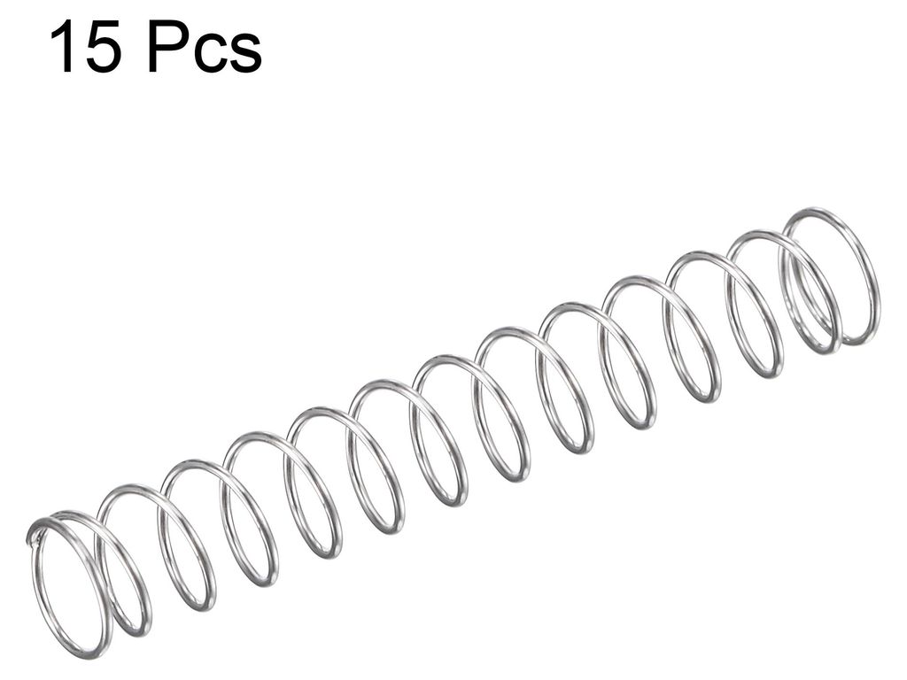 Druckfeder, 304 Edelstahl Druckfedern Silber Spiralfeder Stahlfeder 5mm OD 0,4mm Kabelgr??e 9mm Komprimierte L?nge 30mm L?nge 2N Tragf?higkeit 15 S...