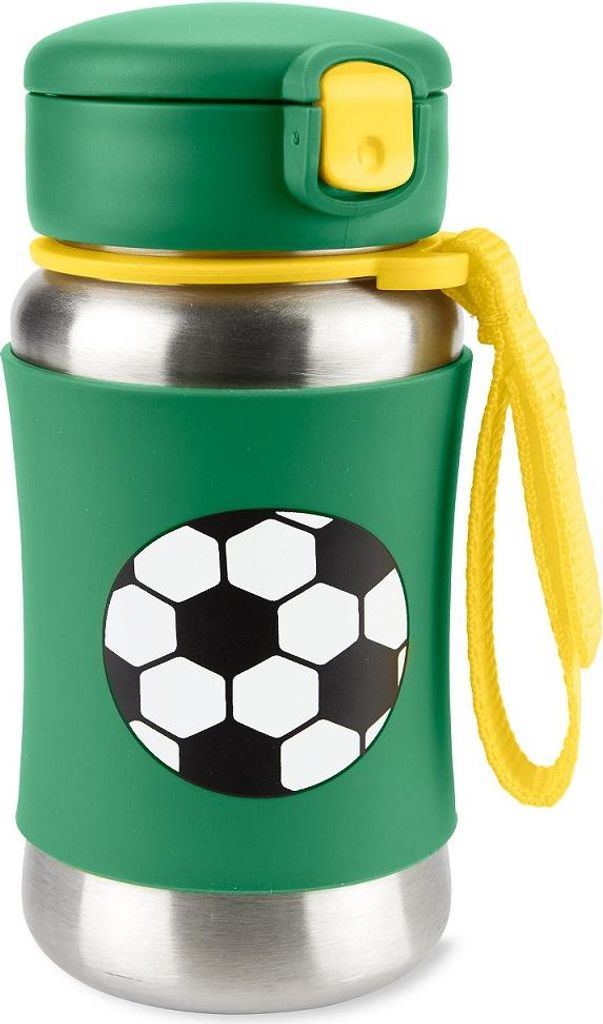 SKIP HOP Spark Style Láhev s brčkem na vodu nerez Fotbal Obrázek produktu 