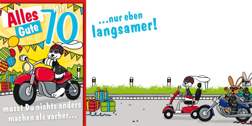 70. Geburtstag - Humor - Karte mit Umschlag - nichts anders machen