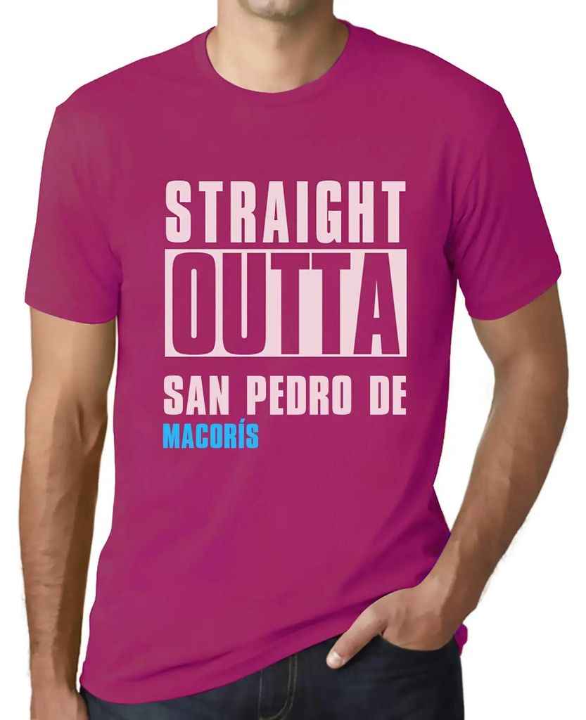 Herren Grafik T-Shirt Straight Outta San Pedro De Macorís Öko-Verantwortlich Vintage Jahrgang Kurzarm Lustige Druck Geburtstag Geschenk Mann