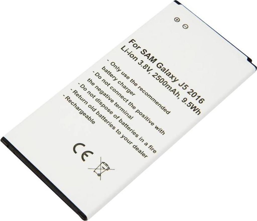 Avizar, Ersatzakku Galaxy J5 2016 SM-J510 Li-Ion 3,8V 2500mAh, Weiß