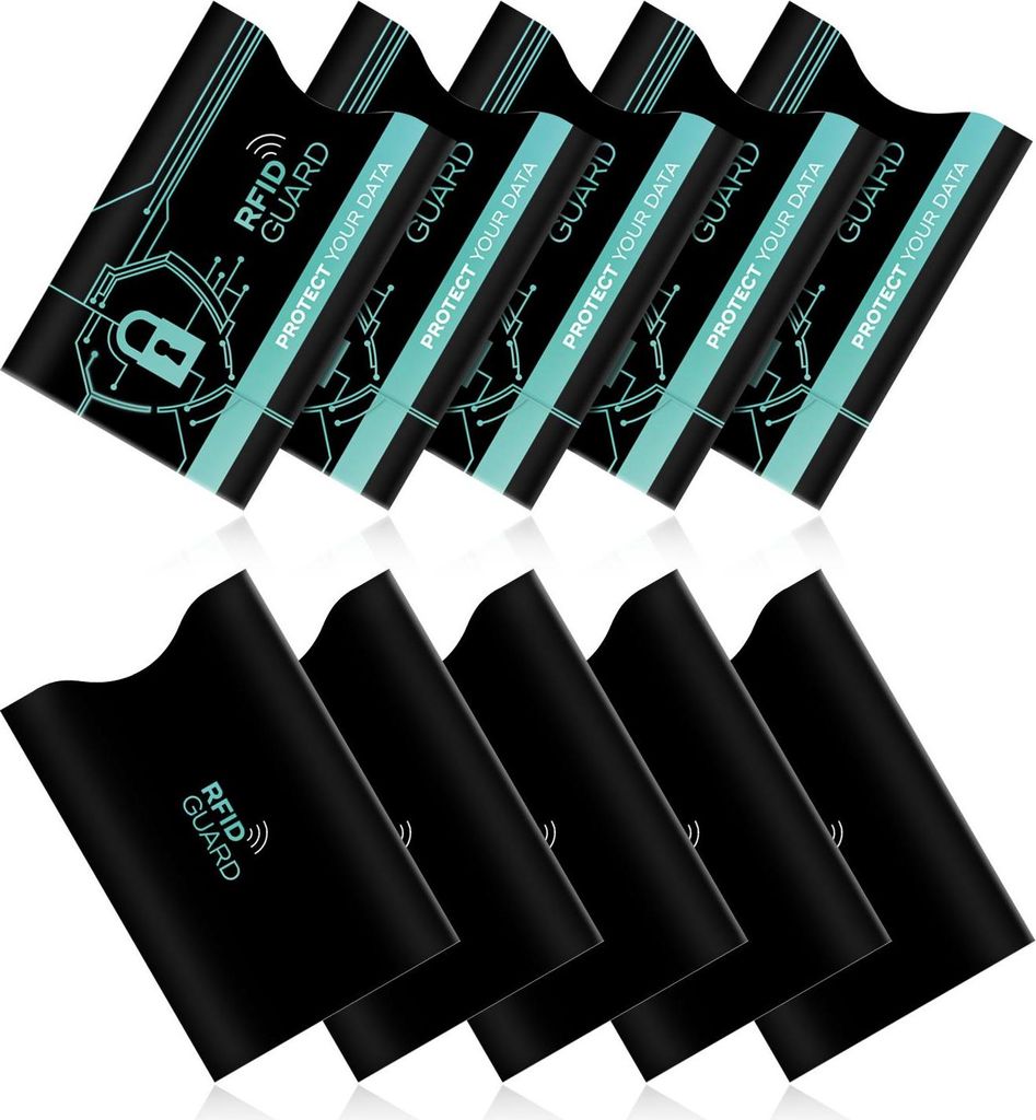 RFID GUARD 10x NFC RFID Schutzhülle Karten Hüllen Set RFID & NFC Schutz Blocker Etui für EC Kreditkarten Ausweis