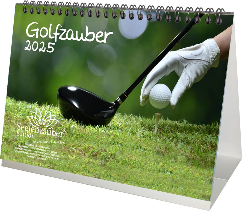Golfzauber DIN A5 Tischkalender für 2025 Golf und golfen - Seelenzauber