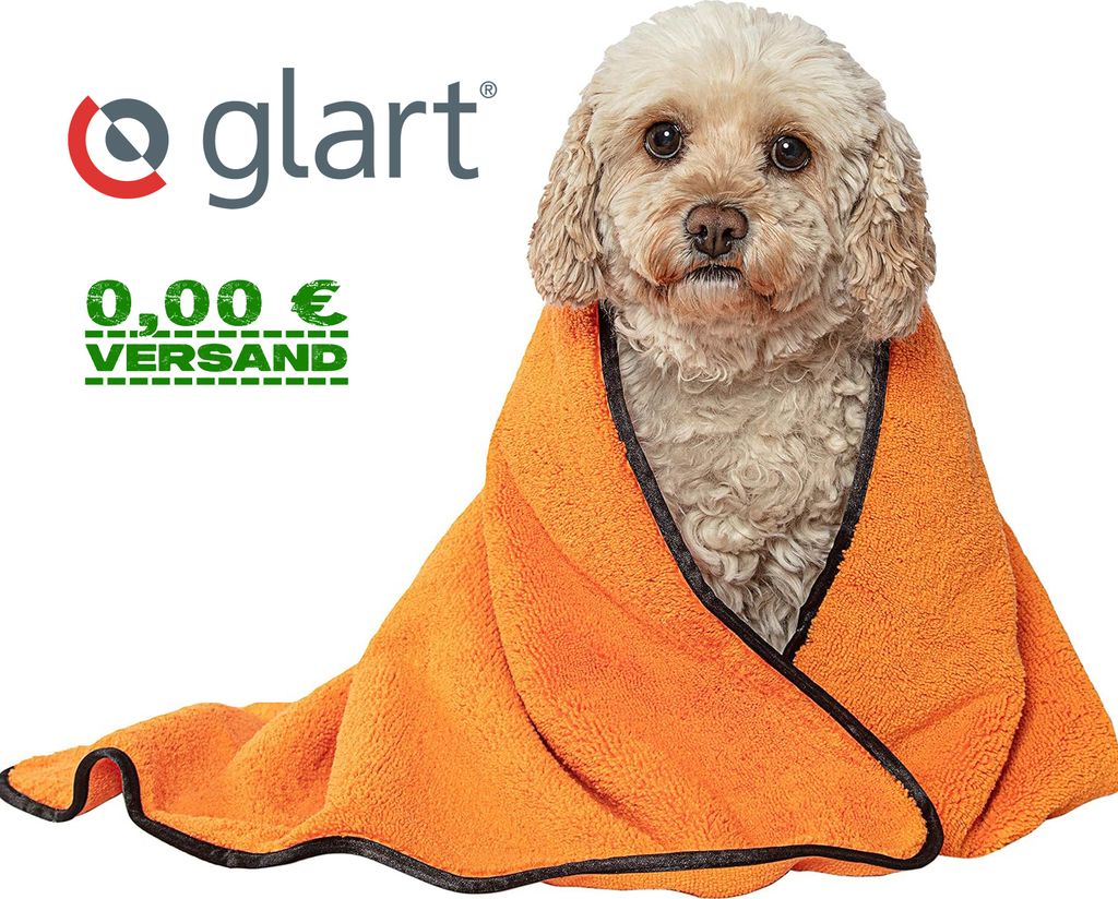 Glart T44WG Mikrofaser Hundetuch: 90x60 cm, super saugfähig, fellfreundlich