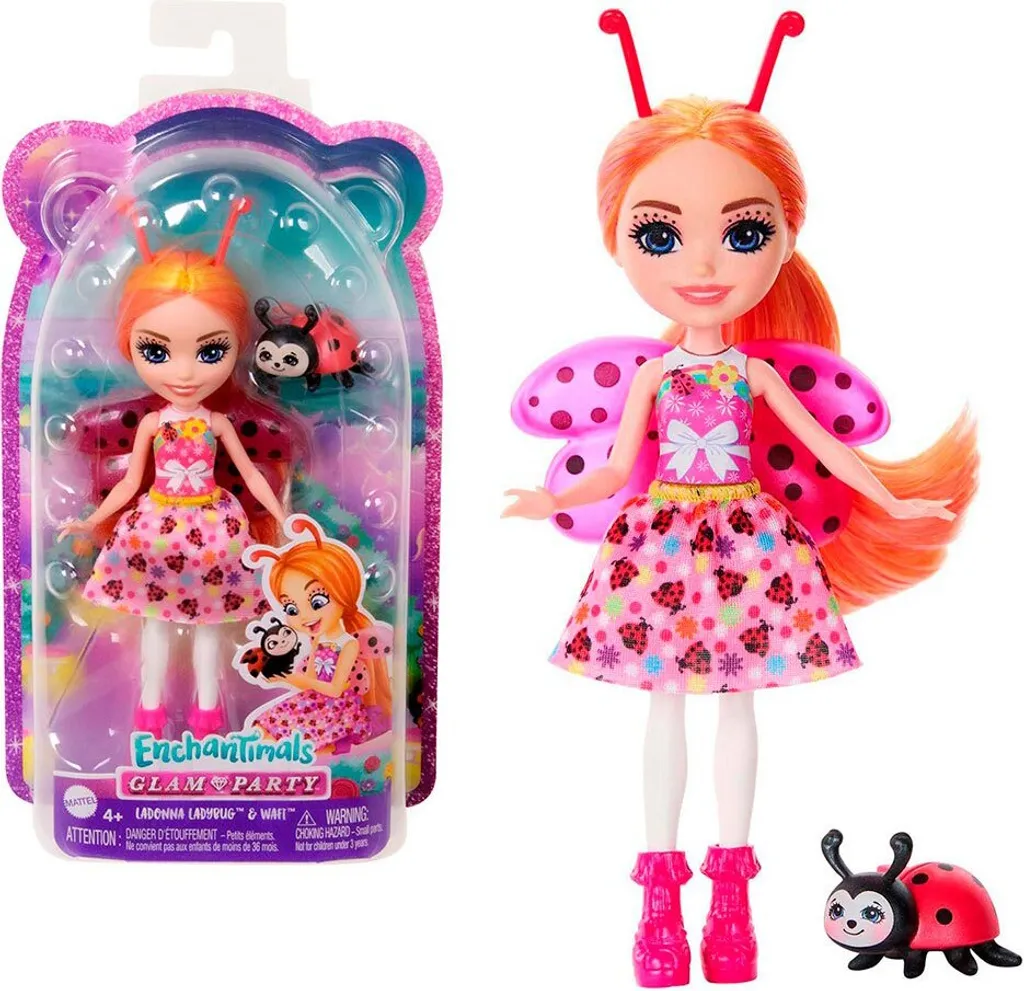 Poupée Enchantimals Ladybug avec figurine Ladon la Coccinelle Mattel