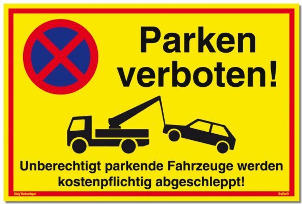 Dreifke® Schild Parken verboten | stabiles Alu-Schild mit Produktbild 