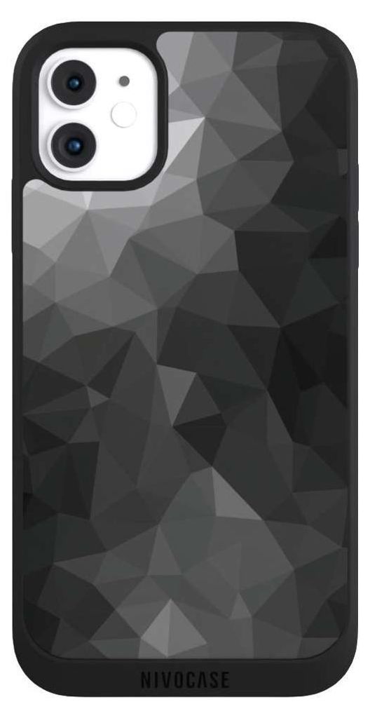 NIVOCASE Handyhülle für Apple iPhone 11 Hülle NIVOpure Case Schwarz Mosaik Muster Tarnmuster
