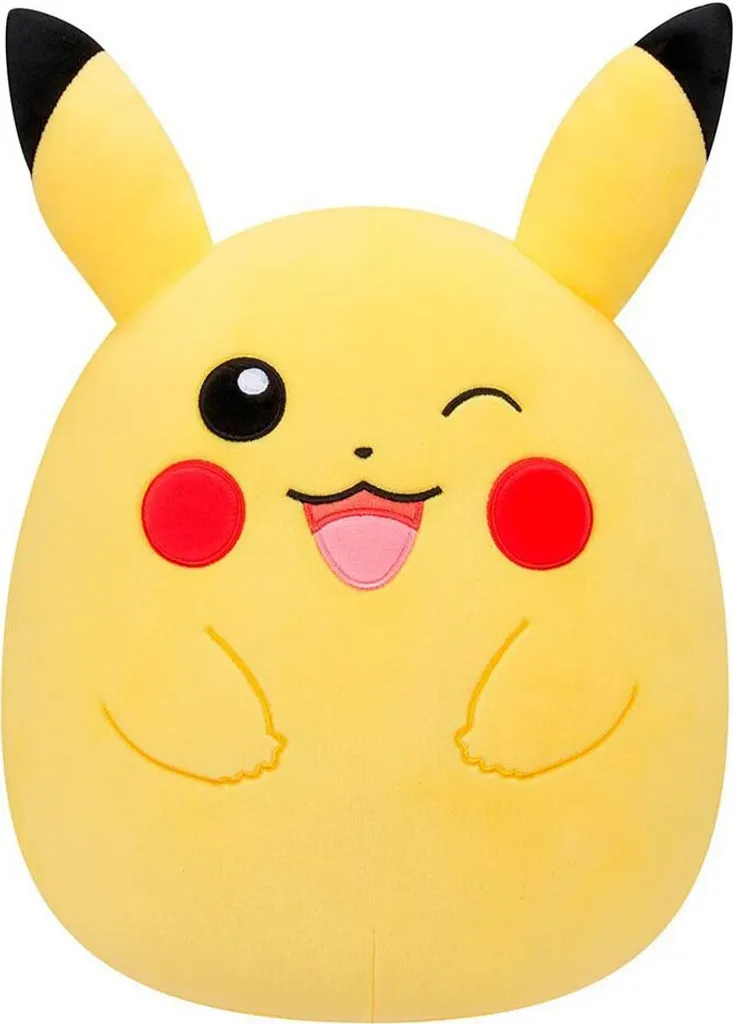 Pikachu Squishmallows 35 cm Peluche Anti-Stress et Confortable Jaune