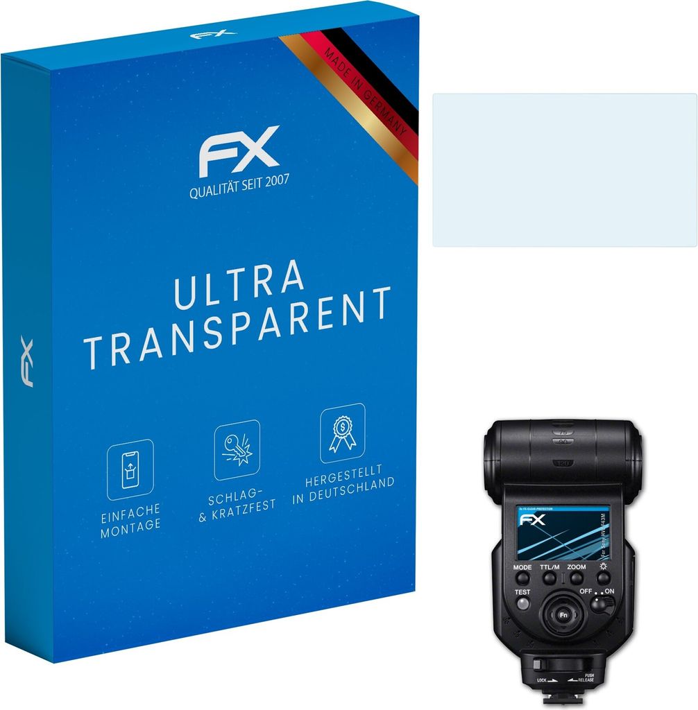 atFoliX FX-Clear 3x Schutzfolie kompatibel mit Sony HVL-F43M Displayschutzfolie