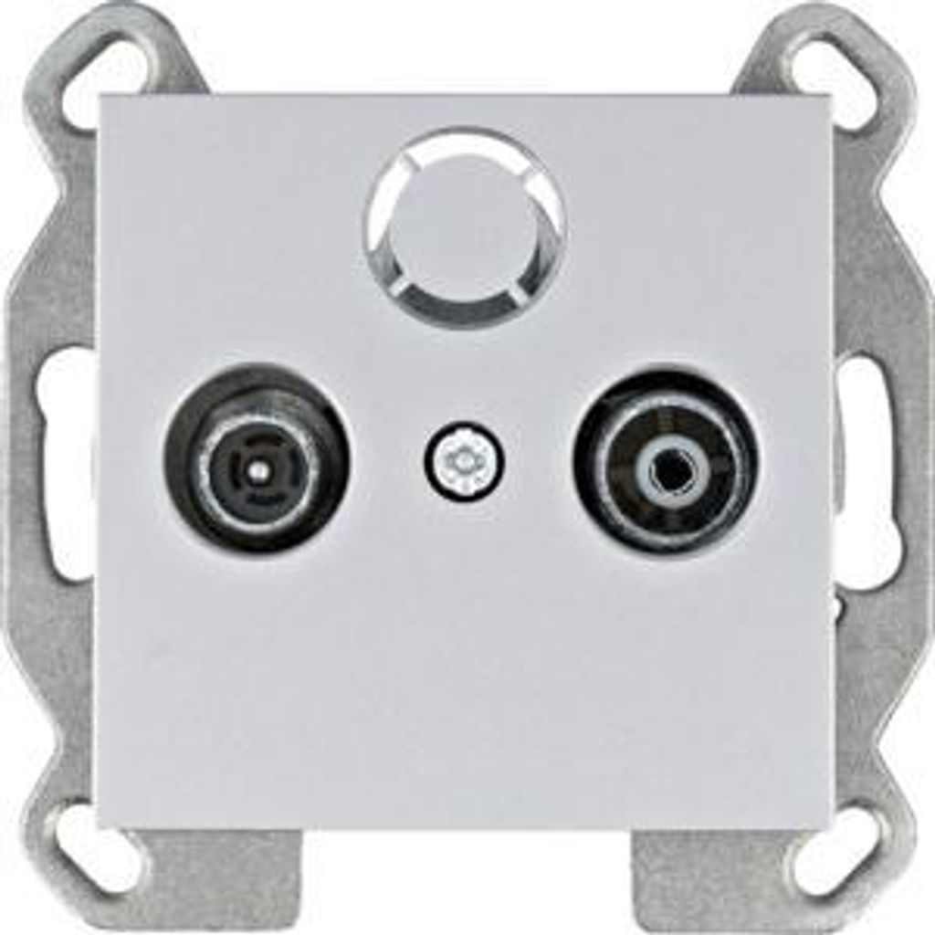 HAGER lumina Durchgangs-TV-Steckdose silber