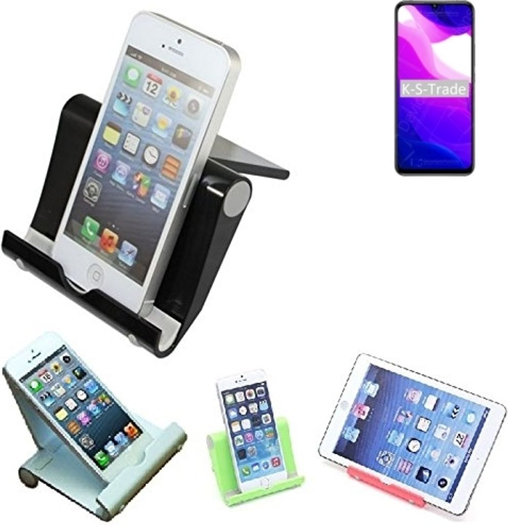 K-S-Trade Handy-Ständer kompatibel mit Xiaomi Mi 10 Lite 5G faltbarer Tischständer Smartphone Tablet Halterung Reise