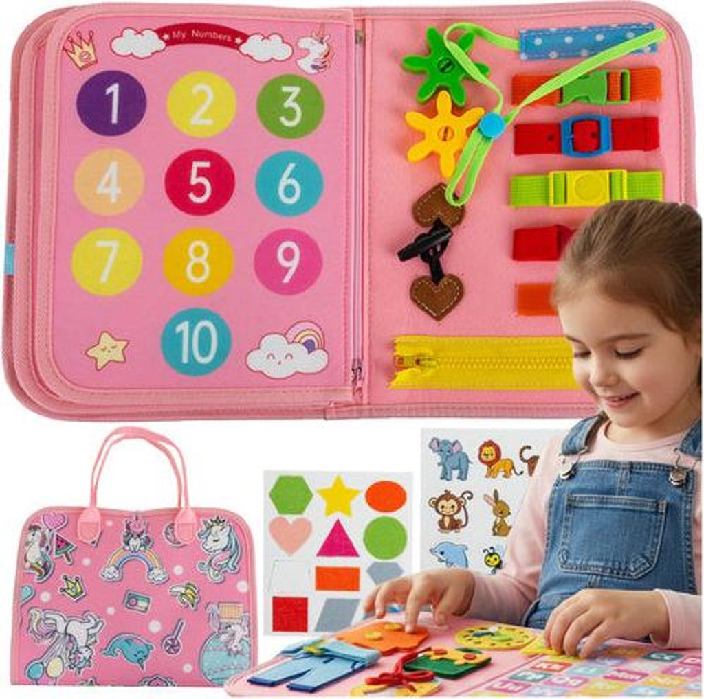 Montessori-Sinnesbuch für Kinder, 7-in-1-Aktivitäten