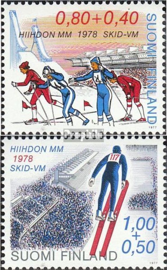 Briefmarken Finnland 1977 Mi 815-816 (kompl.Ausg.) gestempelt Nordische Ski-WM 78