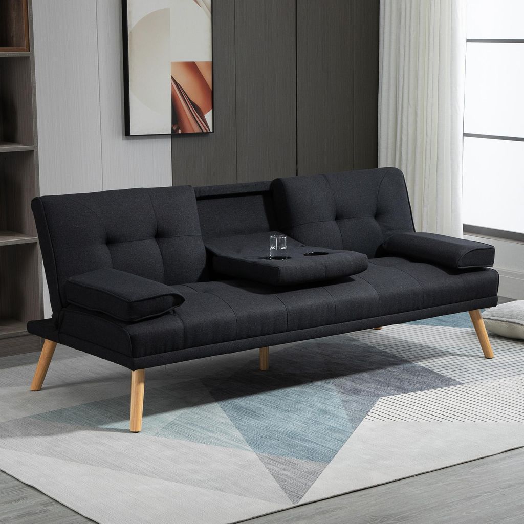 Sofa rozkładana HOMCOM, sofa 3-osobowa, sofa rozkładana ze Zdjęcie produktu 