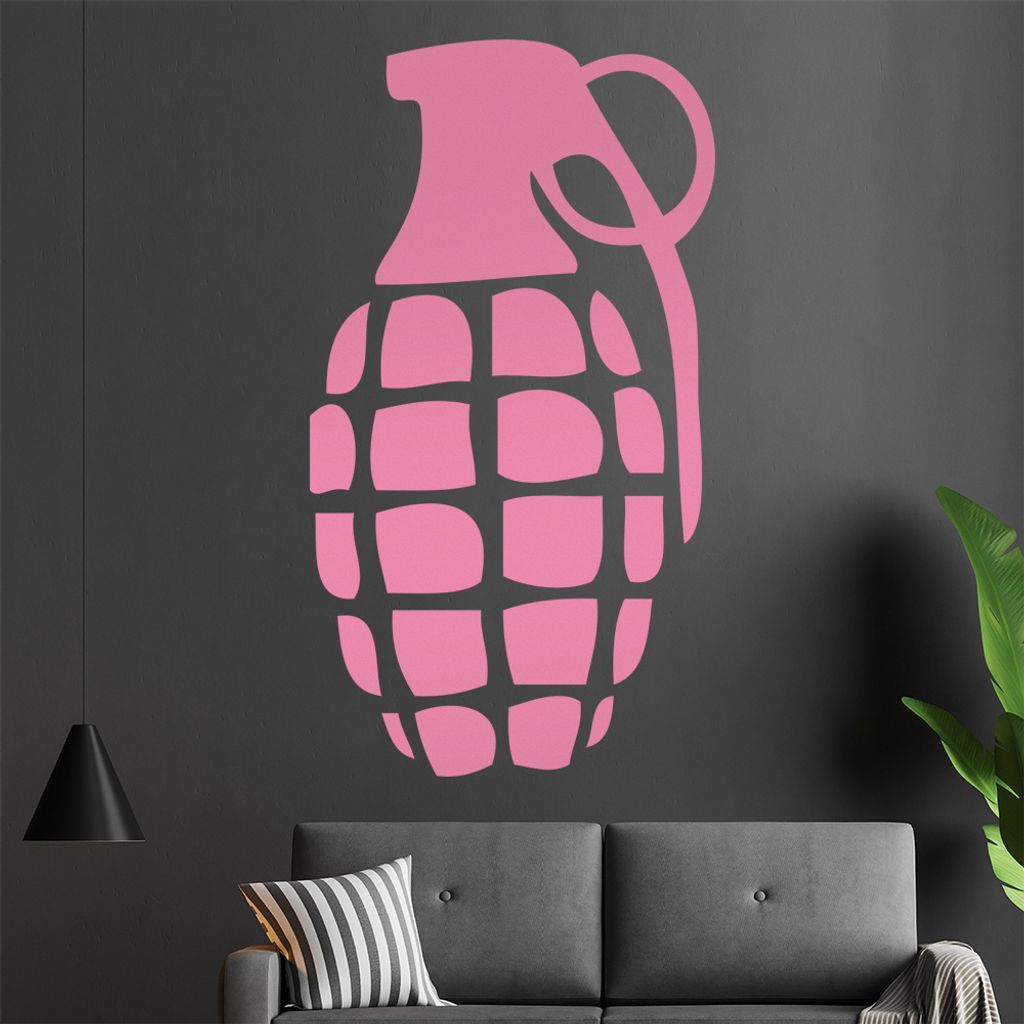 Handgranate Granate Wandtattoo in 6 Größen - Wandaufkleber Wall Sticker - Dekoration, Küche, Wohnzimmer, Schlafzimmer, Badezimmer