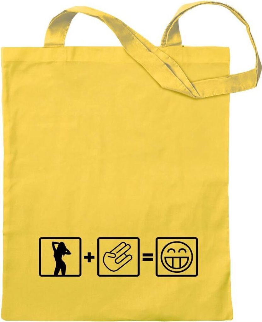 Kiwistar - Baumwolltasche - gelb - Shocker Formel Motiv 1 - Tragetasche Stoffbeutel Umhängetasche Langer Henkel