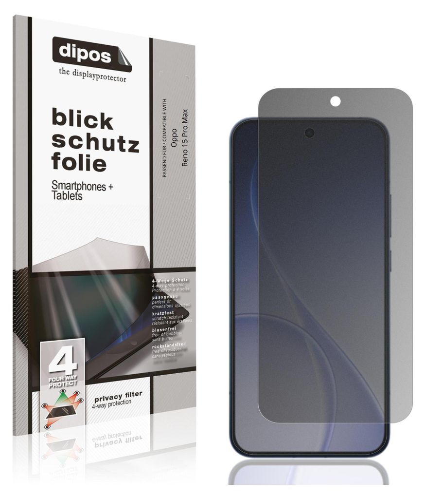 Blickschutzfolie für Oppo Reno 15 Pro Max matt Schutzfolie Folie Display Schutz dipos