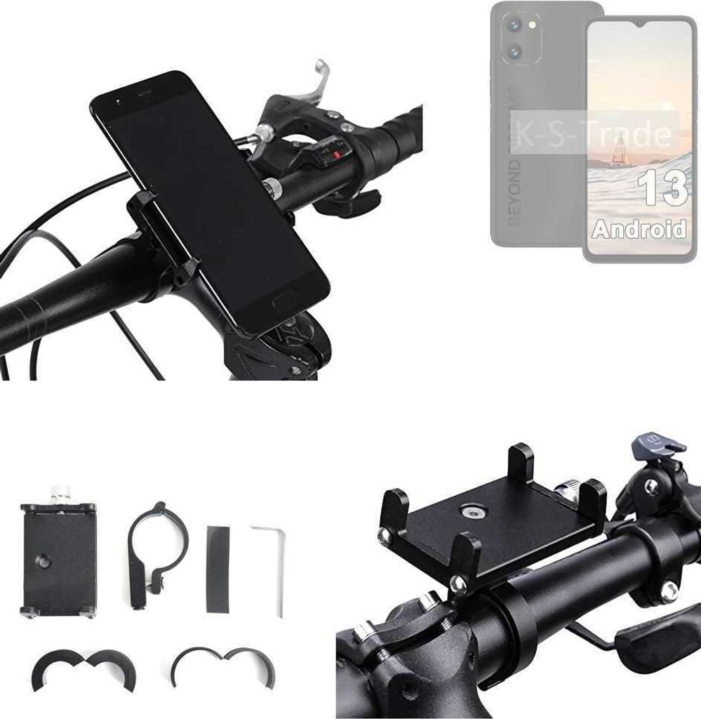 K-S-Trade Handyhalterung für das Fahrrad kompatibel mit UMIDIGI C1 Plus Halter Lenkstange Fahrradhalterung Motorrad Bike Mount Befestigung Smartphone