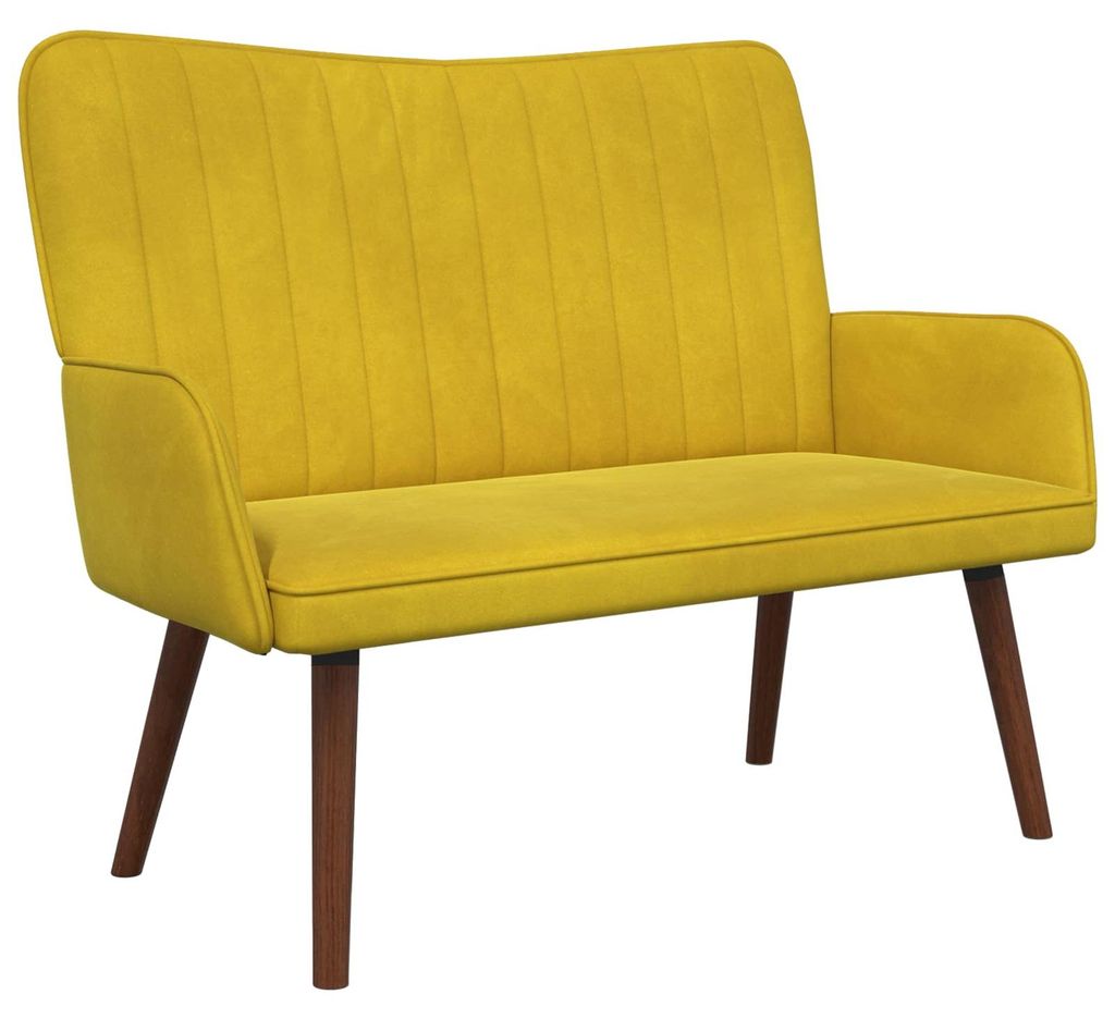 vidaXL 2-Sitzer Sofa Gelb 115 x 61 x 87 cm Samt (V)