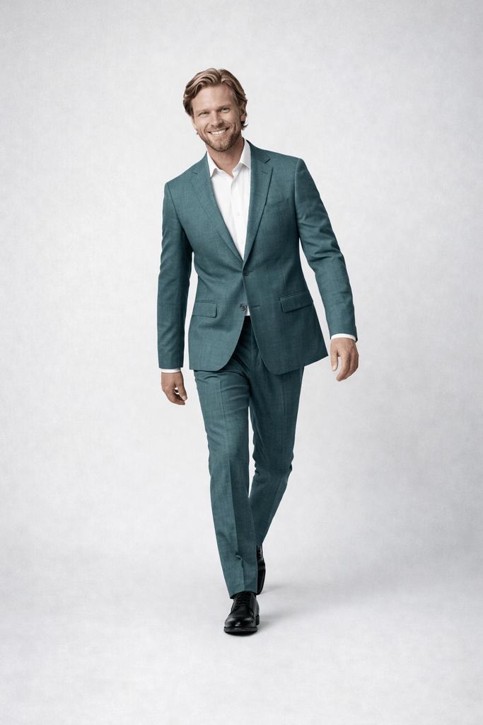 GENTS - 2-teiliges Set Mitternachtsblau-Grün - Viskose - Blauw - Größe 56/3XL