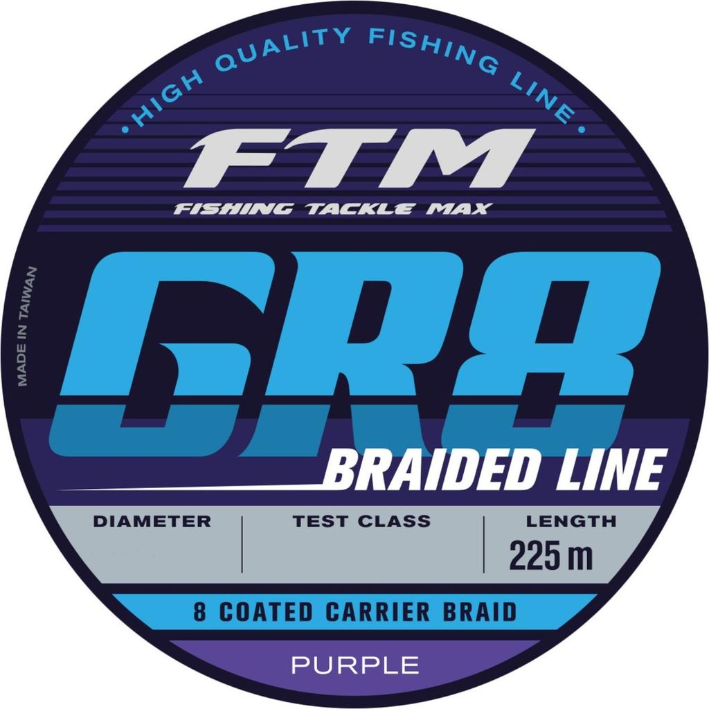 FTM GR8 Line Purple - 225m geflochtene Angelschnur, Durchmesser/Tragkraft:0,20mm / 14,20kg