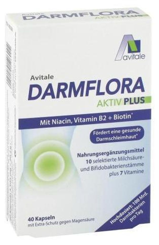 Avitale Darmflora Aktiv Plus Kapseln fördert eine gesunde Darmschleimhaut, 40 St. Kapseln