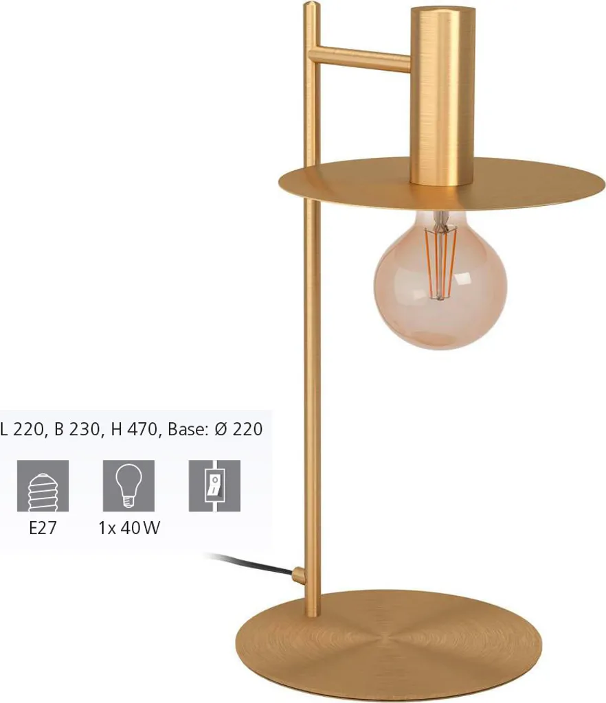 Eclairage d'appoint salon EGLO ESCANDELL Laiton E27 pour ambiance tamisée