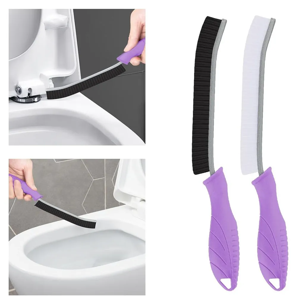 Brosse de nettoyage pour joints violette - Lot de 2 brosses poils durs