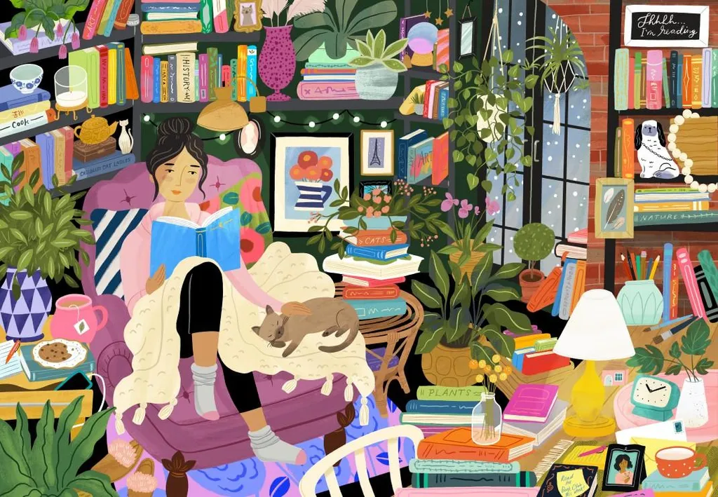 Puzzle 1000 pièces Reading Nook anti-stress pour une pause sans écran